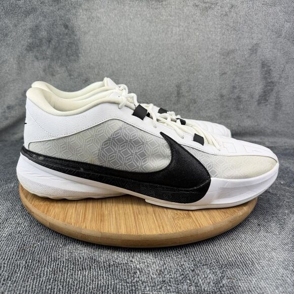 Nike Zoom Freak 5 Shoes Mens Size 14 White Black Basketball Sneakers DZ2946-100